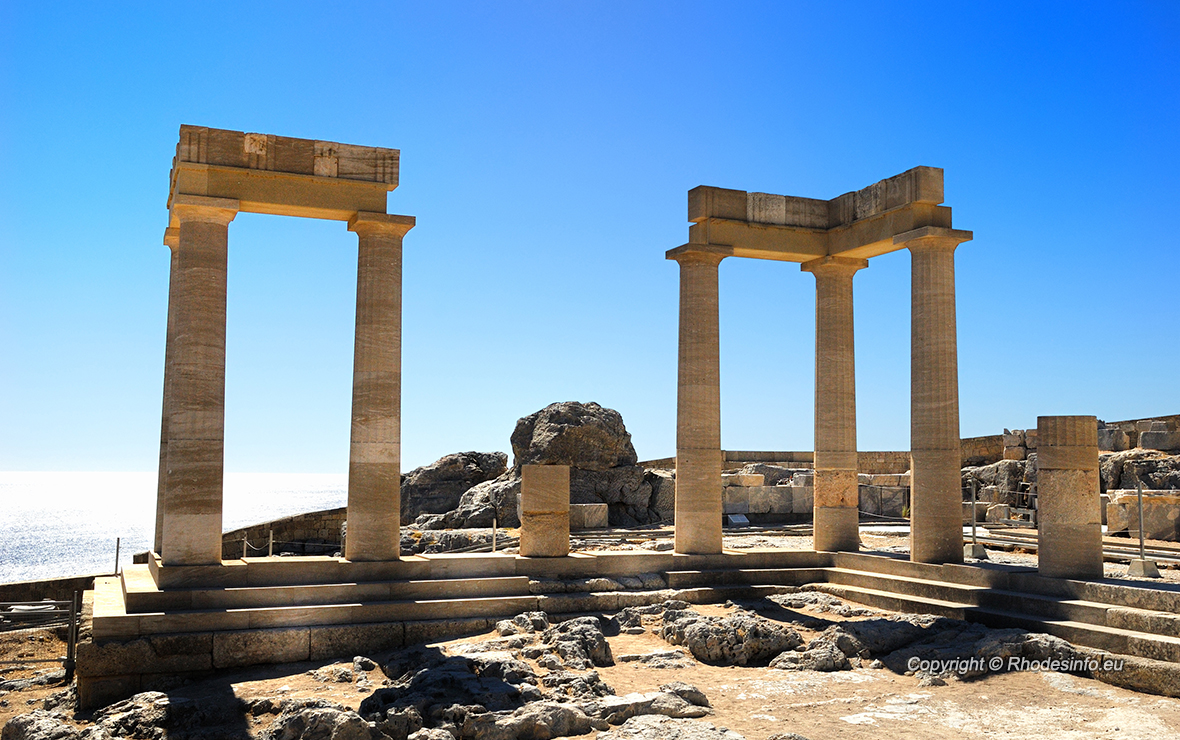 Ancient Acropolis in Rhodes. Lindos city. Greece