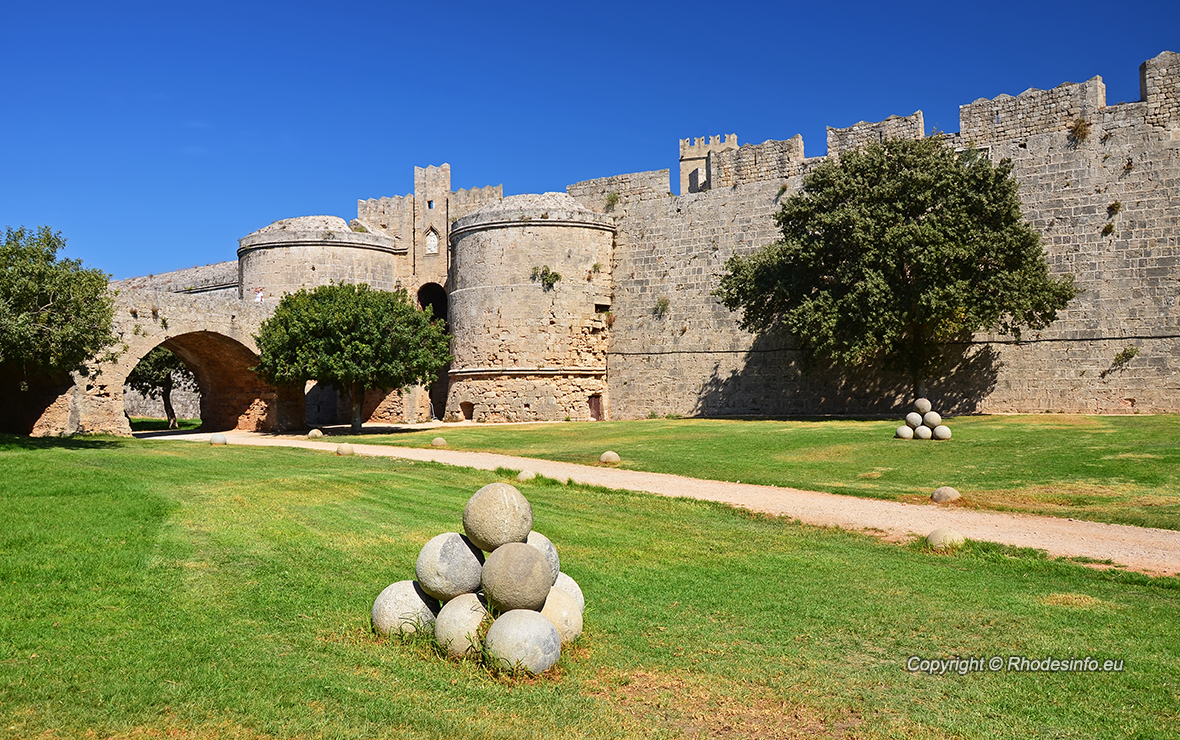 Medieval castle in old town of Rhodes