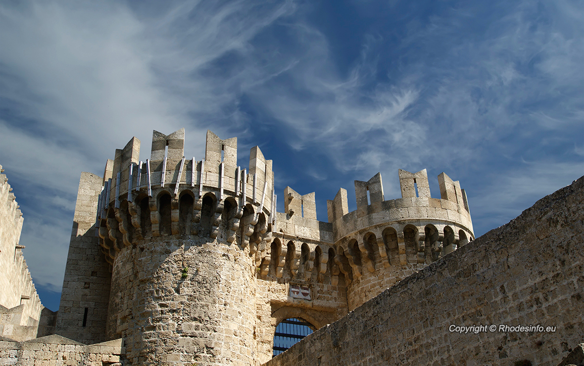 Rhodes Island, Greece, a symbol of Rhodes, of the famous Knights Grand Master Palace (also known as Castello) in the Medieval town of rhodes, a must-visit museum of Rhodes.