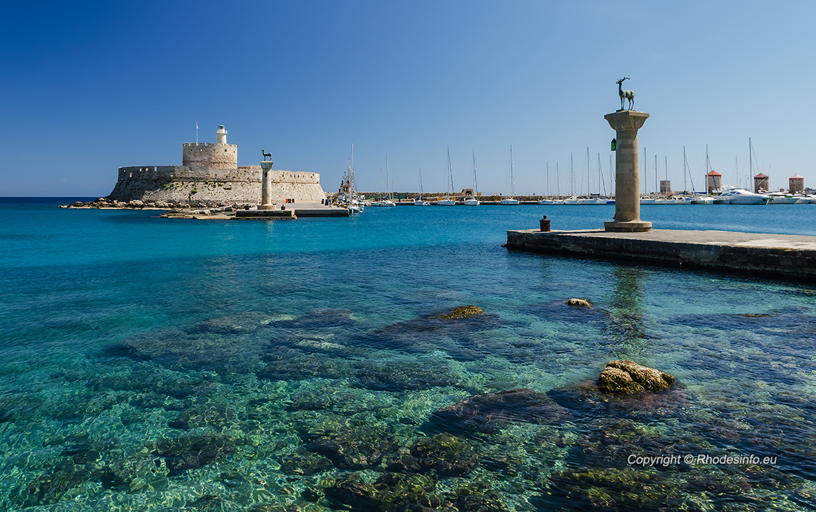 Mandaki port in Rhodes island Greece