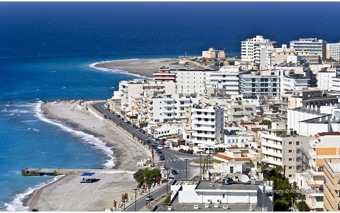 Famous resort of Rhodes island in Greece