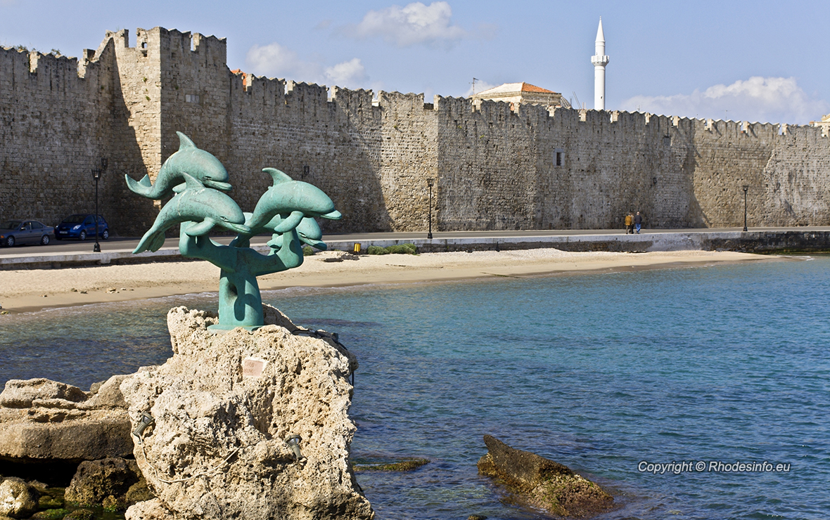 Harbor of Rhodes island in Greece