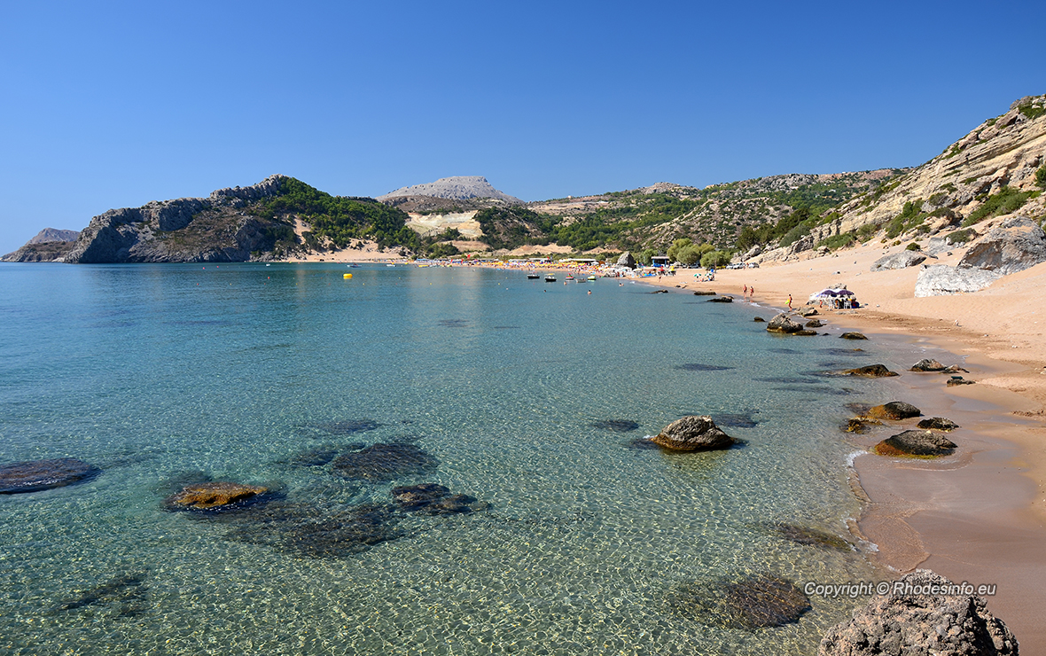 Beautiful Tsambika beach, Rhodes island